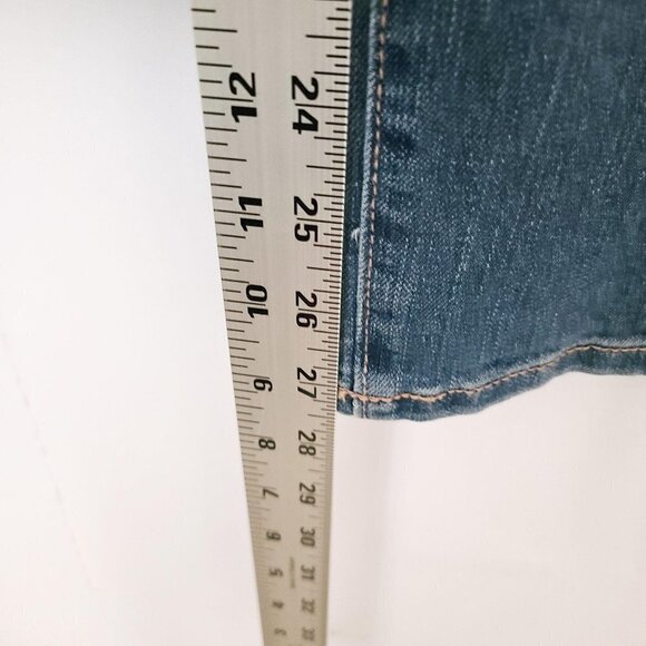 NWT FRAYED Jeans High Rise Waist Straight Leg Medi - Picture 6 of 8